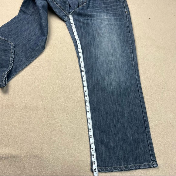 Avirex Jeans Men 36x32 Dark Wash Embroidered Y2K Style Baggy Vtg 2000s 36x30 Act - Picture 2 of 10